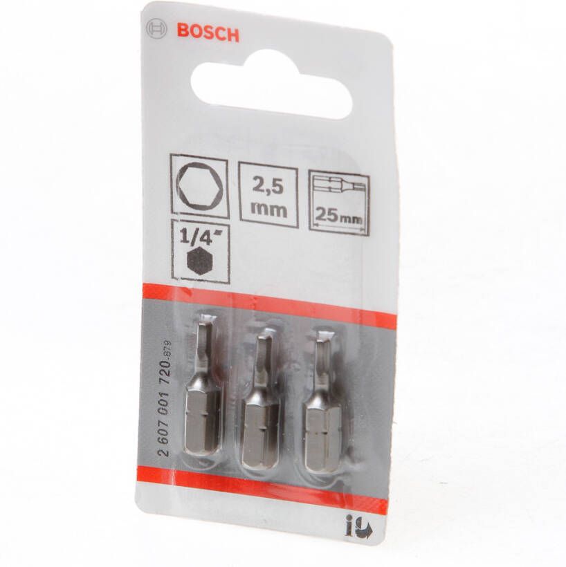 Bosch Accessoires Bit extra-hard HEX 2.5 25 mm 3st 2607001720
