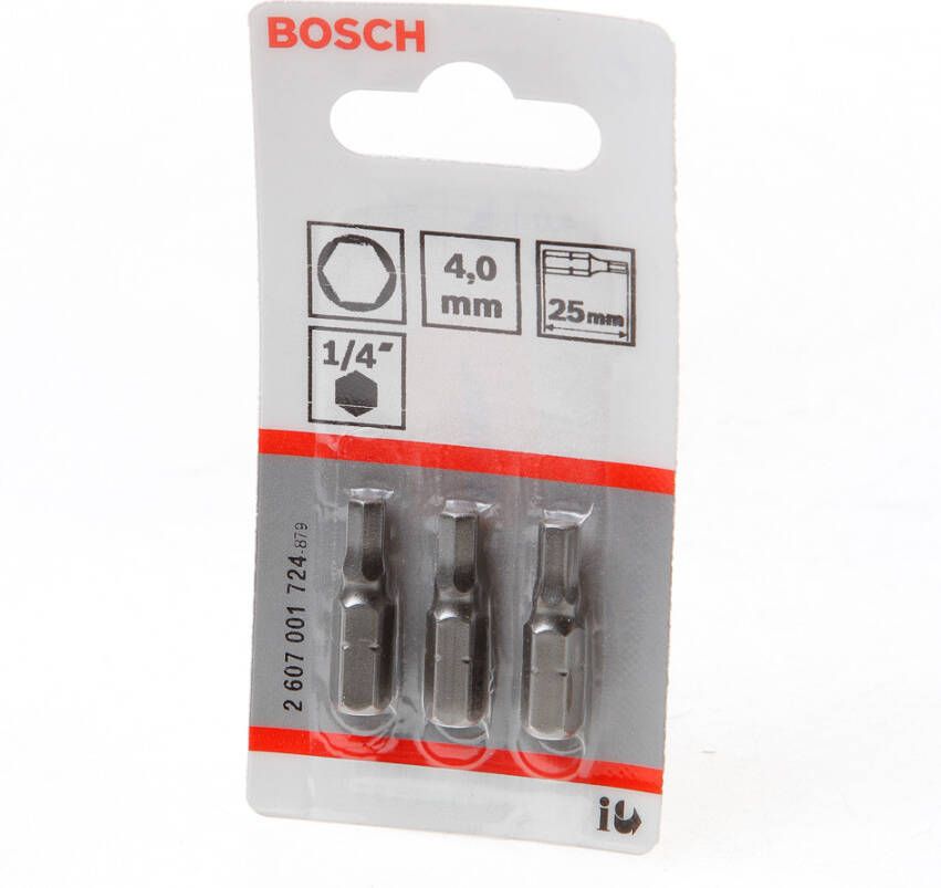 Bosch Accessoires Bit extra-hard HEX 4 25 mm 3st 2607001724