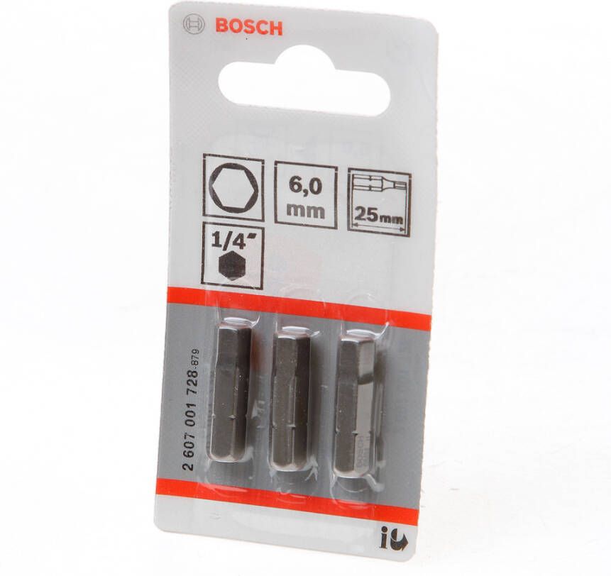 Bosch Accessoires Bit extra-hard HEX 6 25 mm 3st 2607001728