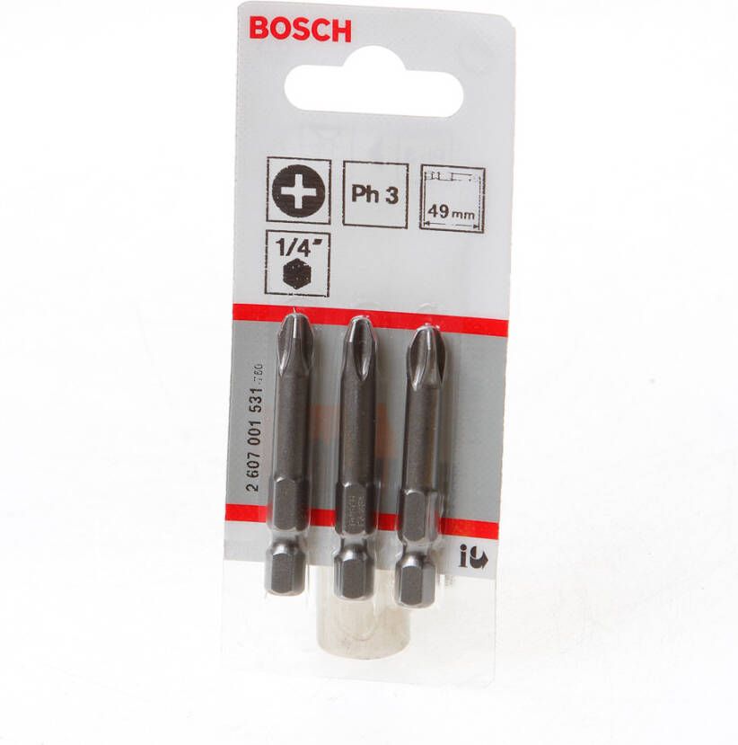Bosch Accessoires Bit extra-hard PH 3 49 mm 3st 2607001531