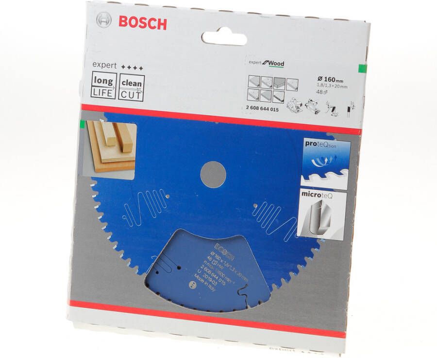 Bosch Accessoires Cirkelzaagblad expert for Wood 160x20x1.8 1.3x48T 2608644015