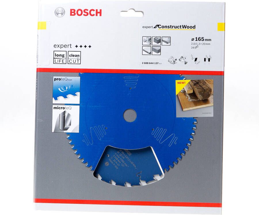 Bosch Accessoires Cirkelzaagblad Expert for Construct Wood 165x20x2.0 1.3x24T 2608644137