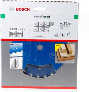 Bosch Accessoires Cirkelzaagblad expert for Wood 150x20x2.6 1.6x24 T 2608644011
