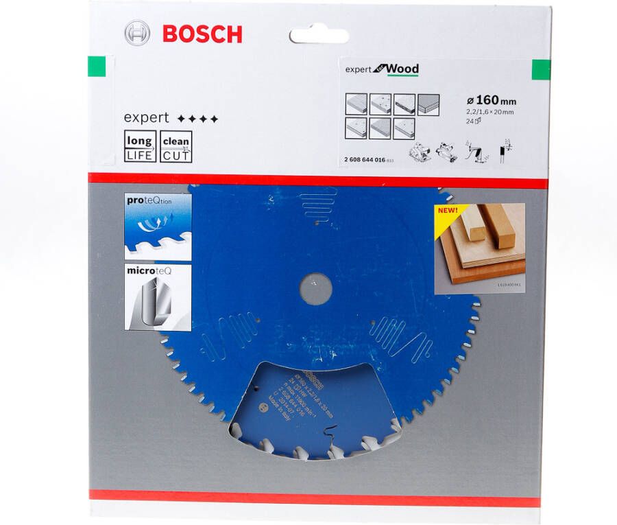 Bosch Accessoires Cirkelzaagblad expert for Wood 160x20x2.2 1.6x24T 2608644016