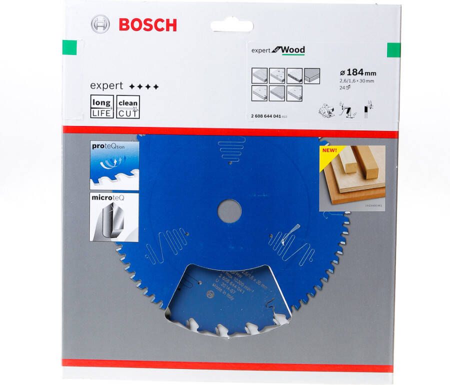 Bosch Accessoires Cirkelzaagblad expert for Wood 184x30x2.6 1.6x24 T 2608644041