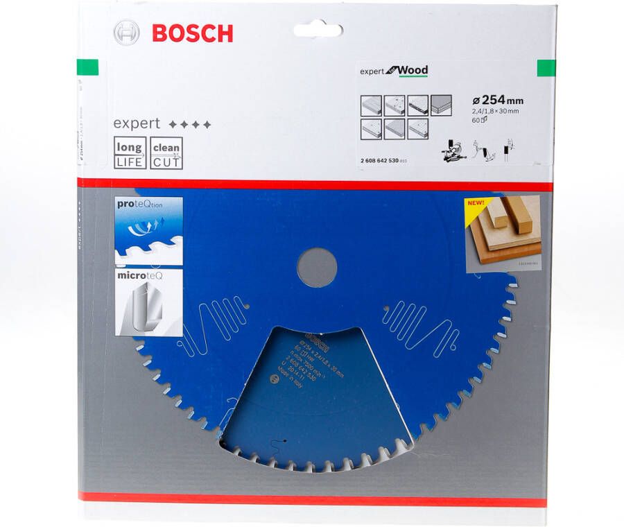 Bosch Accessoires Cirkelzaagblad expert for Wood 254x30x2.4 1.8x60 T 2608642530