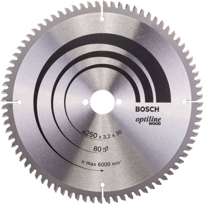Bosch Accessoires Cirkelzaagblad Optiline Wood 250 x 30 x 3 2 mm 80 1st 2608640645