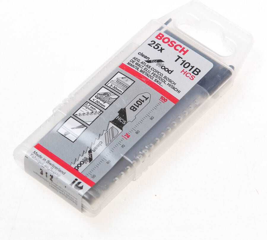 Bosch Accessoires 25x Clean voor hout decoupeerzaagblad T101B 2608633622