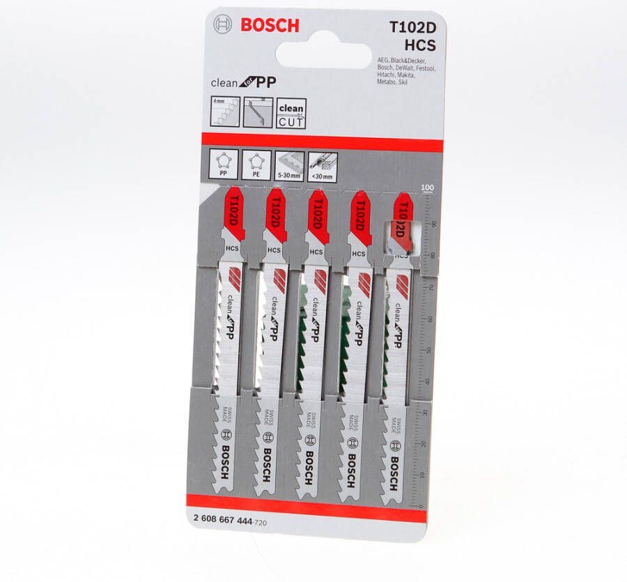 Bosch Accessoires Decoupeerzaagblad T 102 D Clean for PP 5st 2608667444