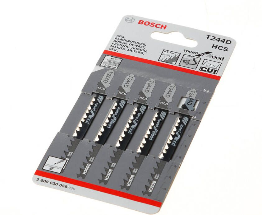 Bosch Accessoires 5x Speed voor hout decoupeerzaagblad T244D 2608630058