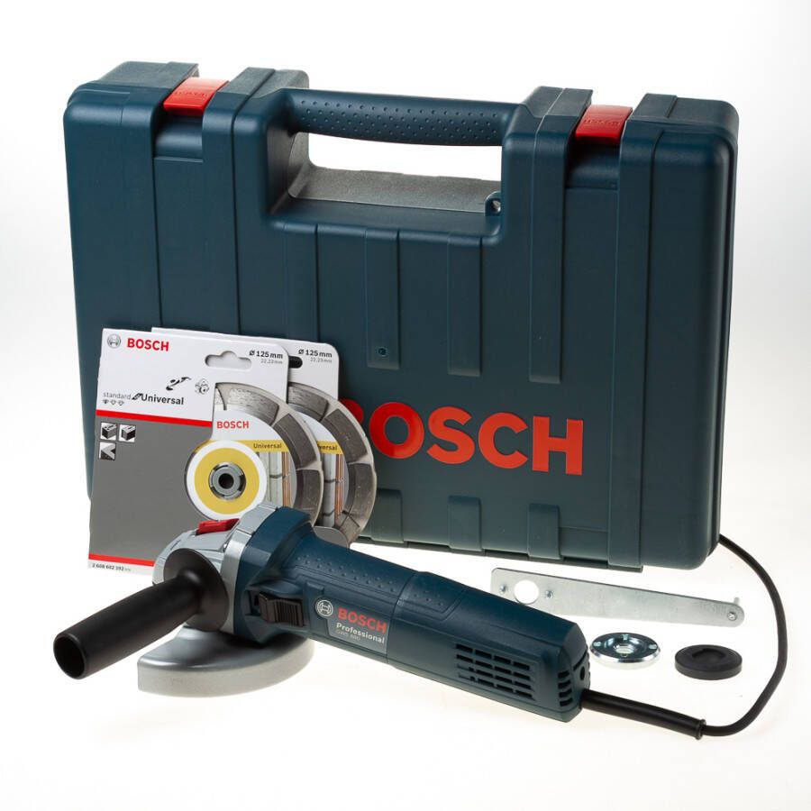 Bosch Blauw GWS 880 Professional Haakse slijper | 125mm | + 2 diamantschijven in koffer 060139600B