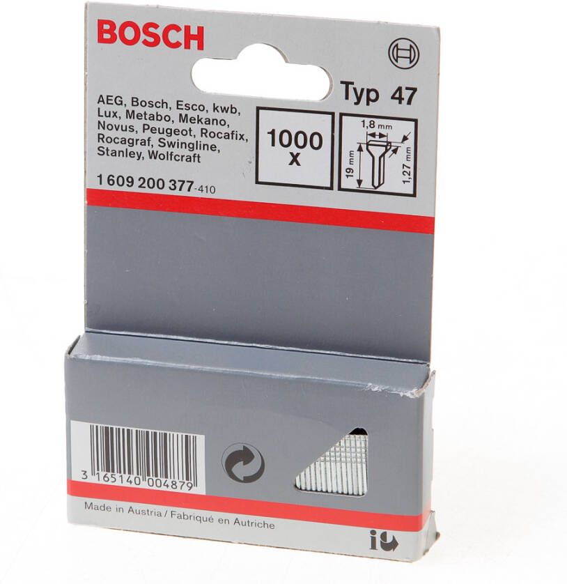 Bosch Accessoires Nagel type 47 1 8 x 1 27 x 19 mm 1000st 1609200377