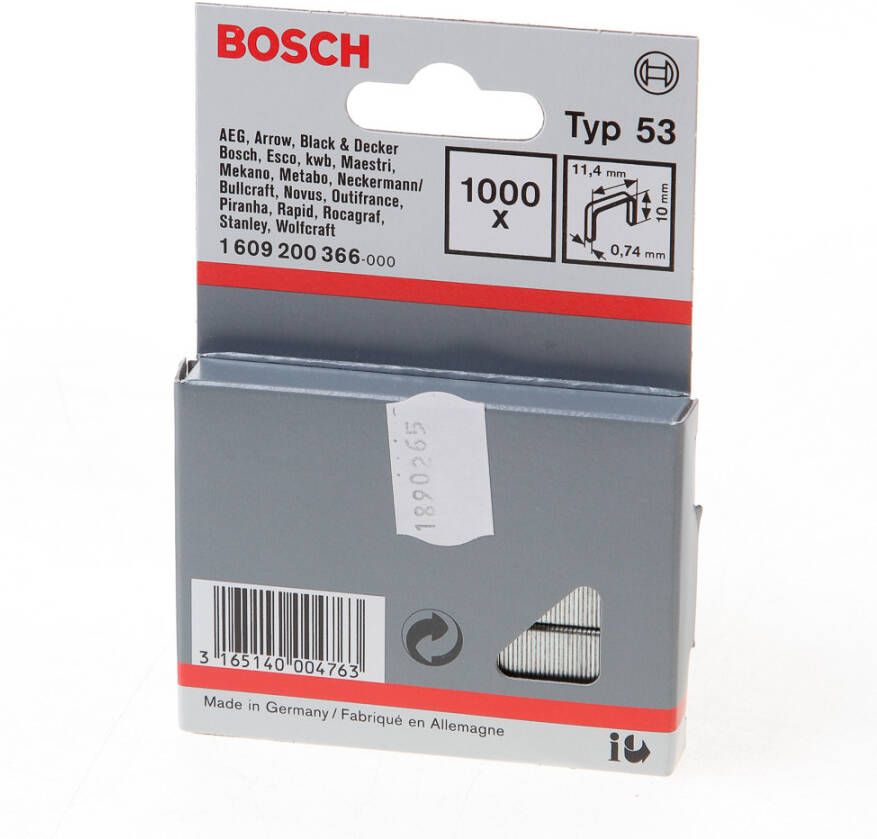 Bosch Accessoires Niet met fijne draad type 53 11 4 x 0 74 x 10 mm 1000st 1609200366