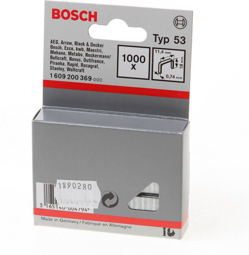 Bosch Accessoires Niet met fijne draad type 53 11 4 x 0 74 x 18 mm 1000st 1609200369