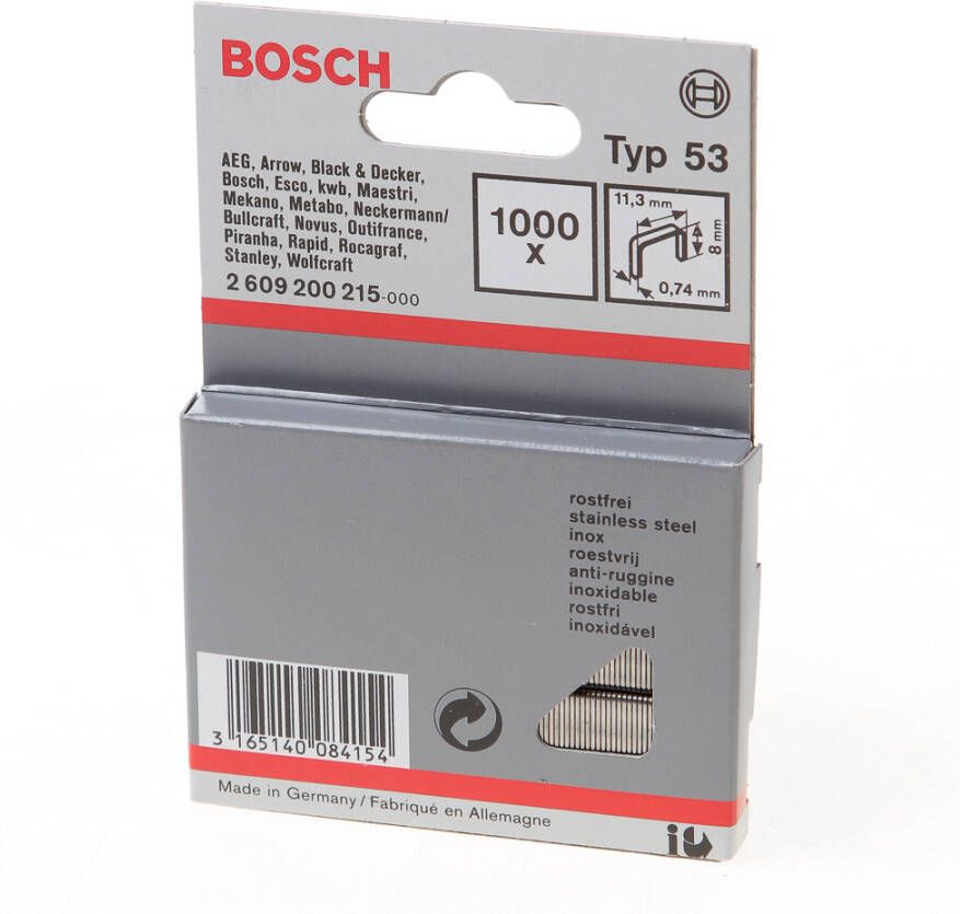 Bosch Accessoires Niet met fijne draad type 53 11 4 x 0 74 x 8 mm 1000st 2609200215