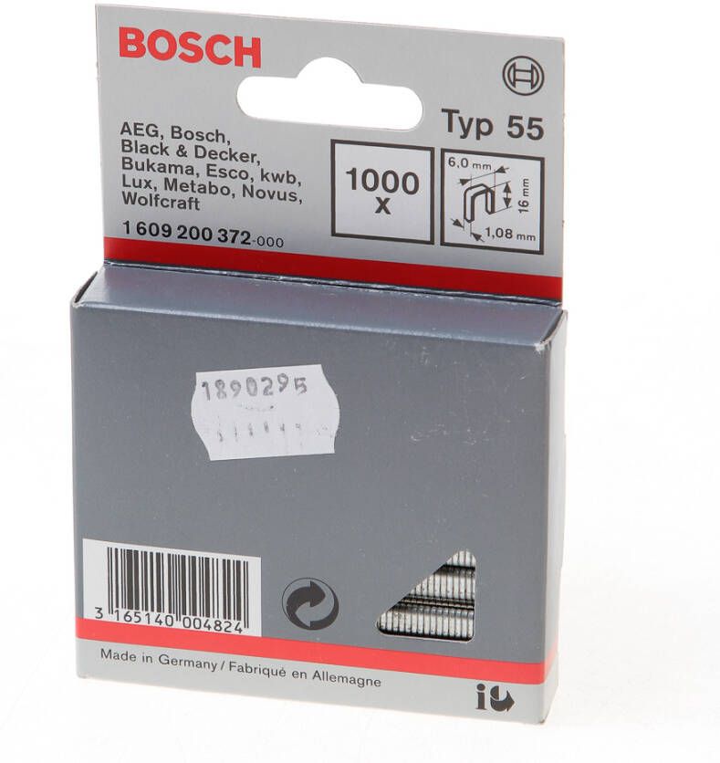 Bosch Accessoires Niet met smalle rug type 55 6 x 1 08 x 16 mm 1000st 1609200372