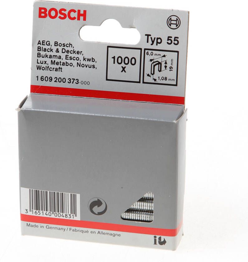 Bosch Accessoires Niet met smalle rug type 55 6 x 1 08 x 19 mm 1000st 1609200373