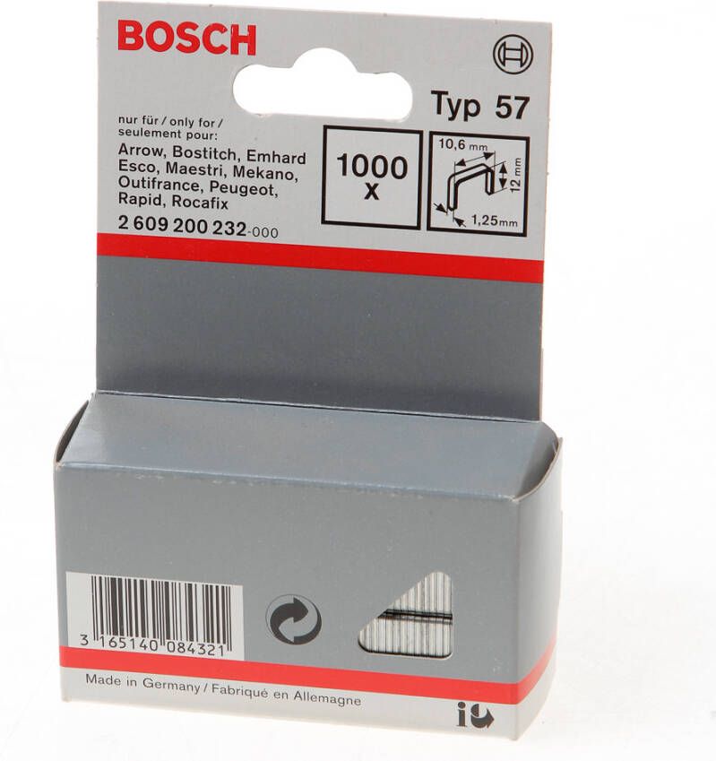 Bosch Accessoires Niet met platte draad type 57 10 6 x 1 25 x 12 mm 1000st 2609200232