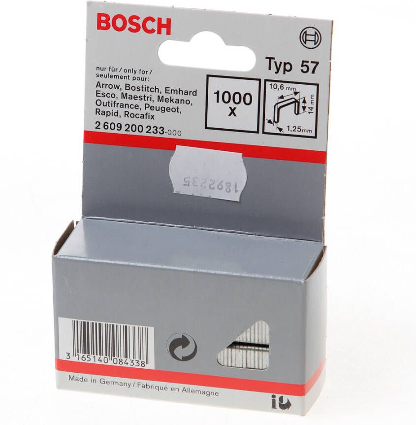 Bosch Accessoires Niet met platte draad type 57 10 6 x 1 25 x 14 mm 1000st 2609200233