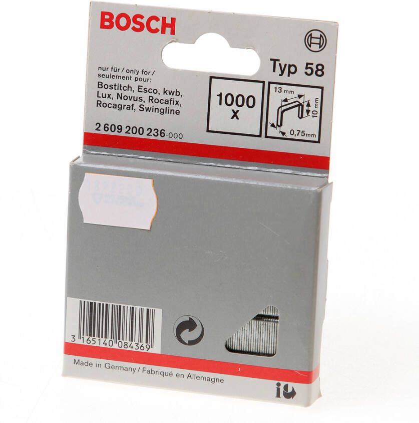 Bosch Accessoires Niet met fijne draad type 58 13 x 0 75 x 10 mm 1000st 2609200236
