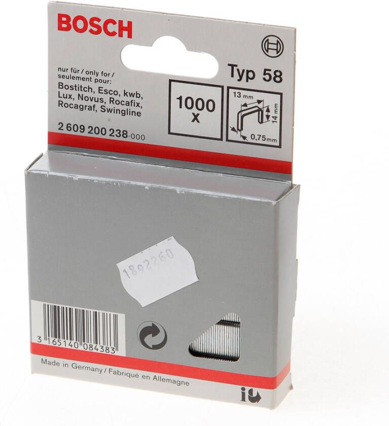 Bosch Accessoires Niet met fijne draad type 58 13 x 0 75 x 14 mm 1000st 2609200238