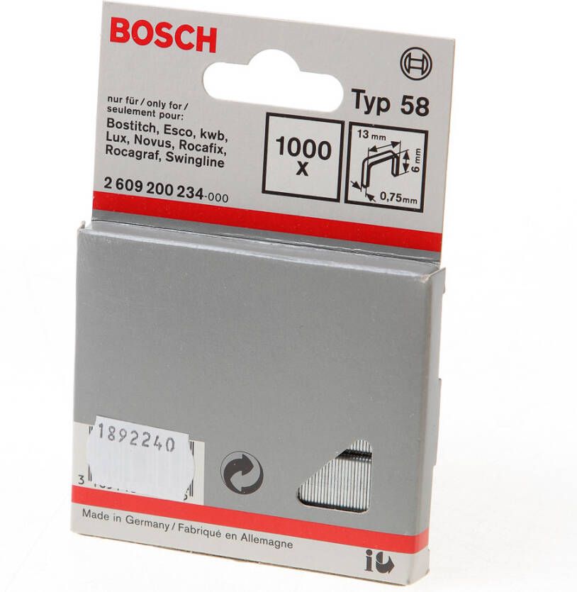 Bosch Accessoires Niet met fijne draad type 58 13 x 0 75 x 6 mm 1000st 2609200234