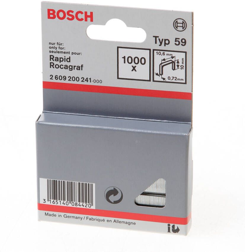 Bosch Accessoires Niet met fijne draad type 59 10 6 x 0 72 x 10 mm 1000st 2609200241