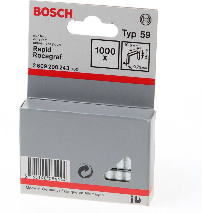 Bosch Accessoires Niet met fijne draad type 59 10 6 x 0 72 x 14 mm 1000st 2609200243