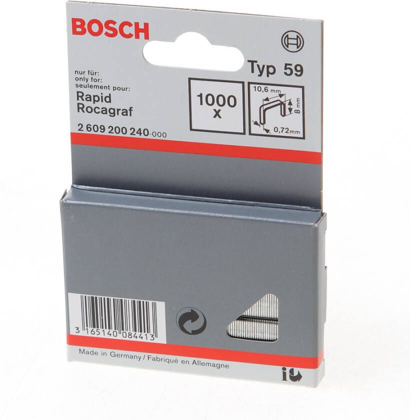 Bosch Accessoires Niet met fijne draad type 59 10 6 x 0 72 x 8 mm 1000st 2609200240