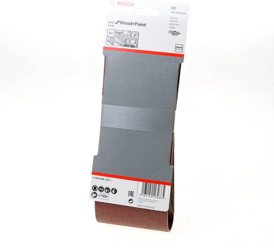 Bosch Accessoires 3 Banden 100x610 X440 Best for Wood+Paint K60 2608606130