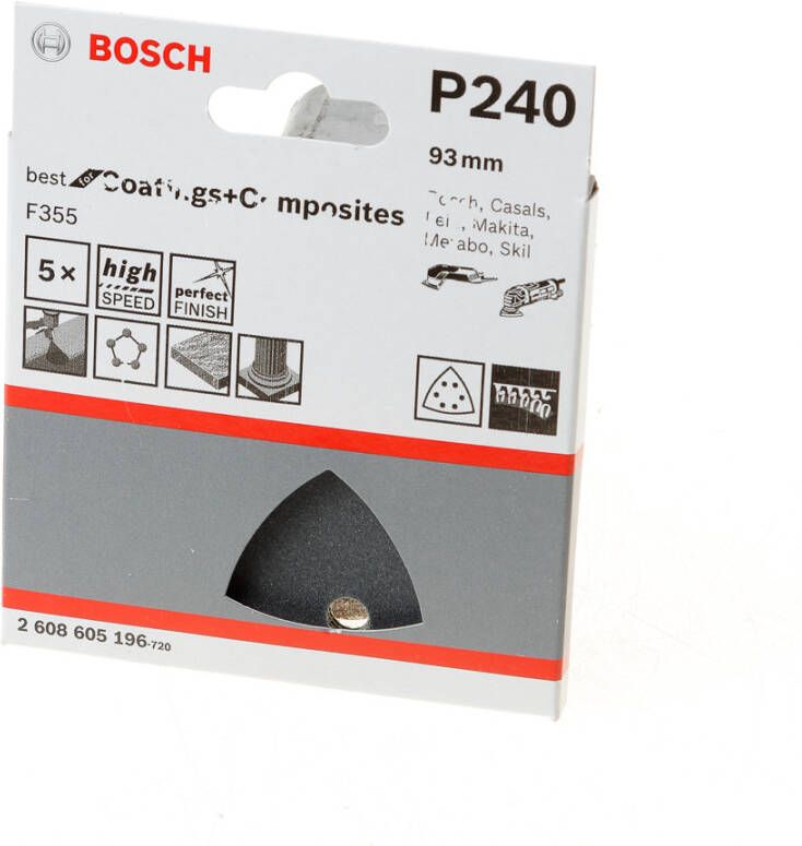 Bosch Schuurblad delta 93 mm coat comp k240(5)