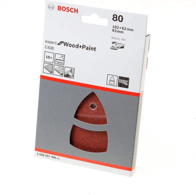 Bosch Schuurbladset 102x62 93mm k80(10)