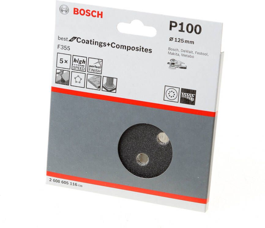 Bosch Accessoires 5 Excenter Ø125mm F355 Best for Coatings+Composite 8 100 2608605116