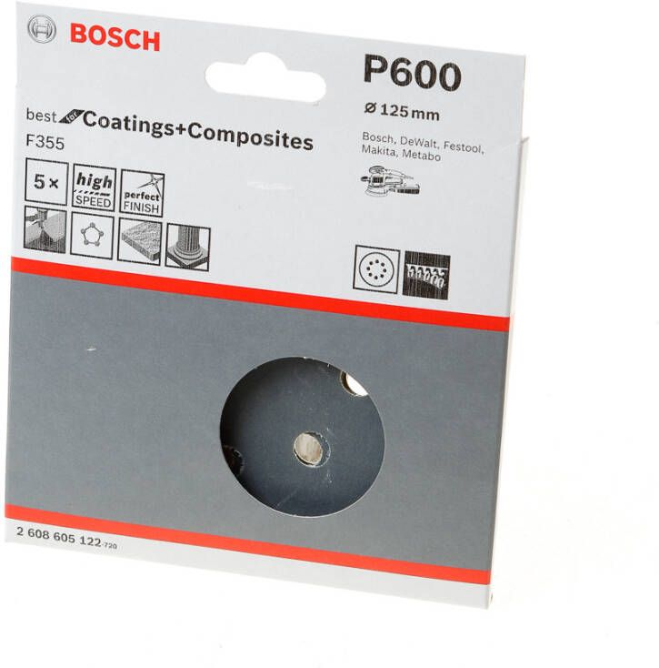 Bosch Accessoires 5 Excenter Ø125mm F355 Best for Coatings+Composite 8 600 2608605122