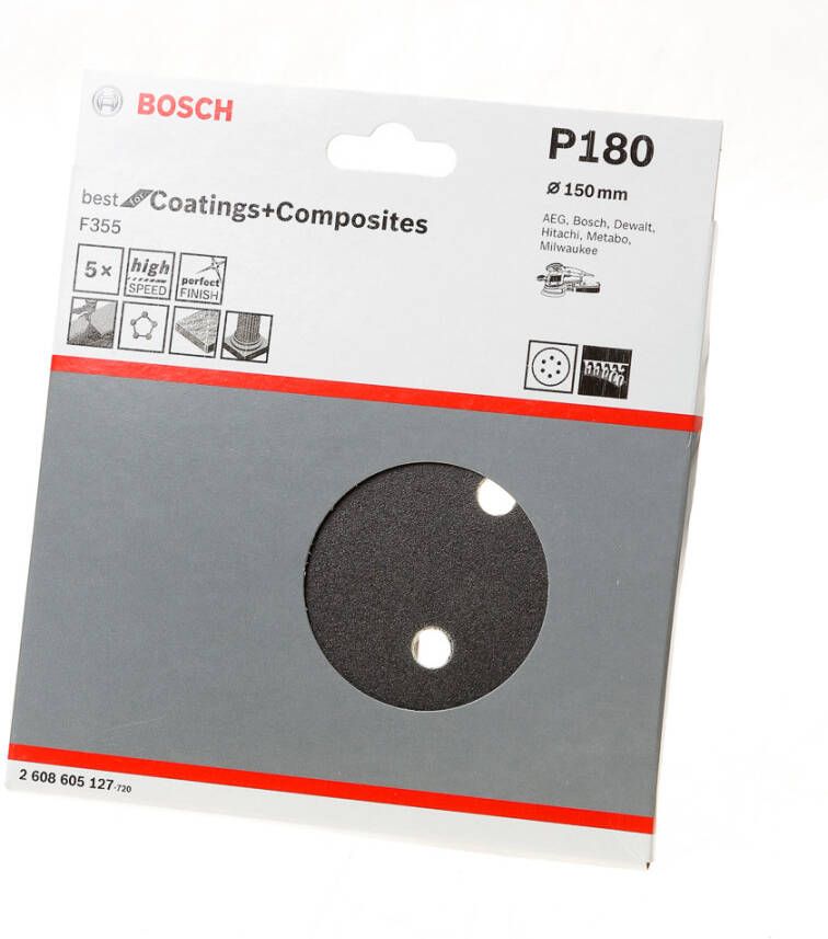 Bosch Accessoires 5 Excenter Ø150mm F355 Best for Coatings+Composite 6 180 2608605127