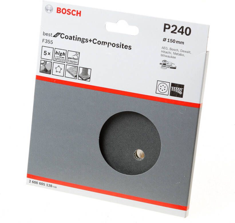 Bosch Accessoires 5 Excenter Ø150mm F355 Best for Coatings+Composite 6 240 2608605128