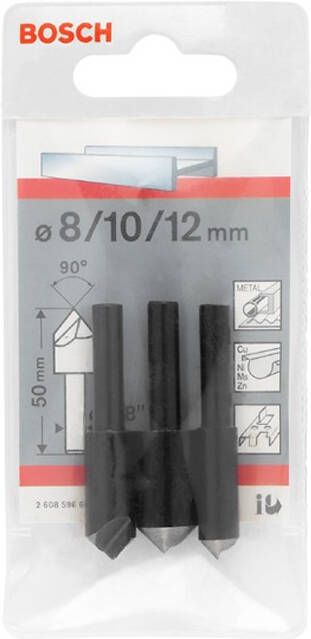 Bosch Accessoires 3-delige set conische verzinkboren 50 mm 68 mm 8; 10; 12 mm 3st 2608596667