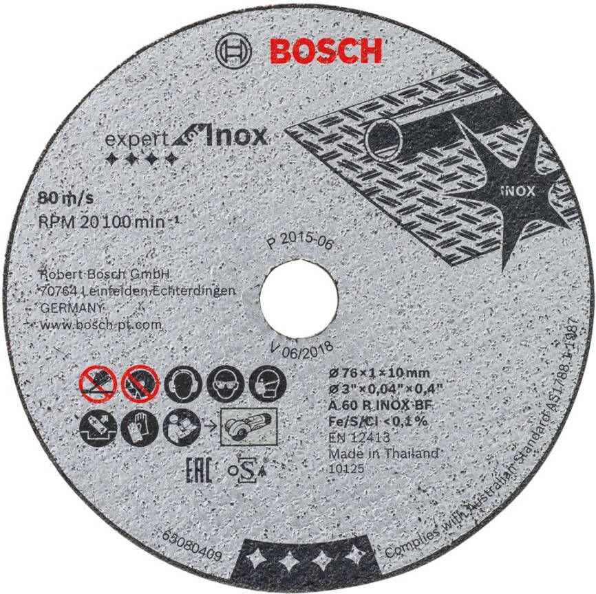 Bosch Accessoires Doorslijpschijf Metaal 76 x 10 x 1 mm 5 stuks 2608601520