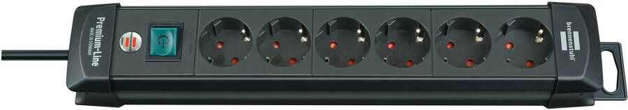 Brennenstuhl Stopcontactlijst Premium-Line | 6 voudig | Zwart | 1951160100