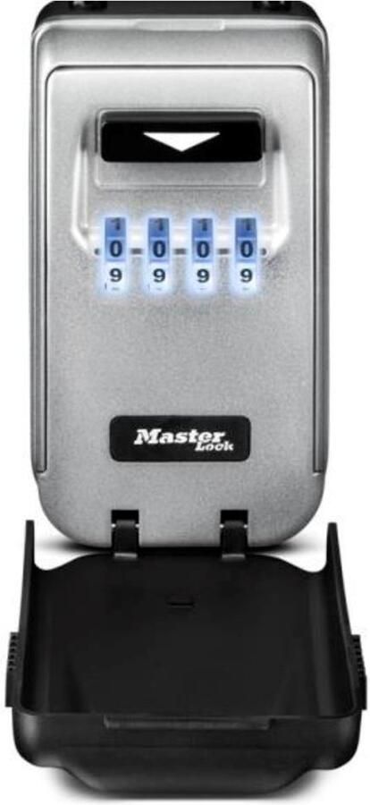 Masterlock Medium Key Lock Box Zinc alloy construction Light Up Resettable 4-digit combination (CR2032 Battery included) Mounting hardware included Black and Grey