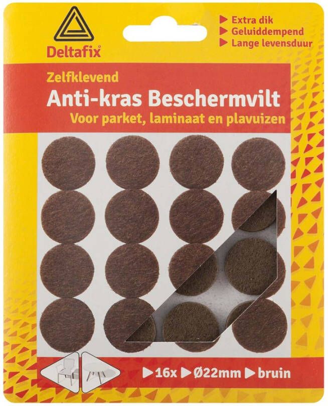 Deltafix anti-krasvilt rond 22mm bruin (16st)