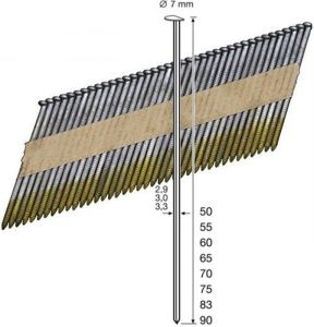 Dutack Clipped head nail 2.8mm 34° ring Stripnagel Glad Papiergebonden Gegalvaniseerd 65mm 4000 stuks