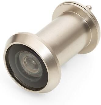 DX Deurspion Big Eye 200° Ø 22 mm deurdikte 35-60 mm incl. afsluitklepje krasvaste glazen lens massief messing RVS finish