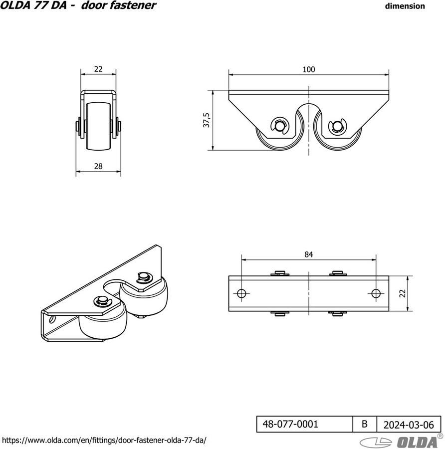DX Deurvastzetter type 77 DA SS RVS