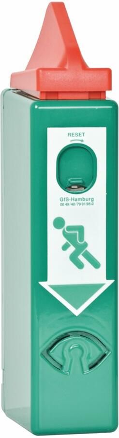 DX GfS EH-Exit control voor paniek stangen inclusief vooralarm stalen huis profielcilinder half 2 sleutels 9V batterij pictogrammen bevestigings materiaal EN 1125 95dB