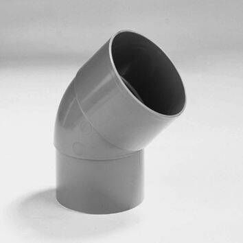 Dyka PVC Bocht 70mm Mof verjongd Spie-eind 45° gri