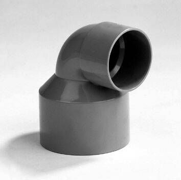 Dyka Pvc verloopbocht 90gr.2xlv 75x50mm
