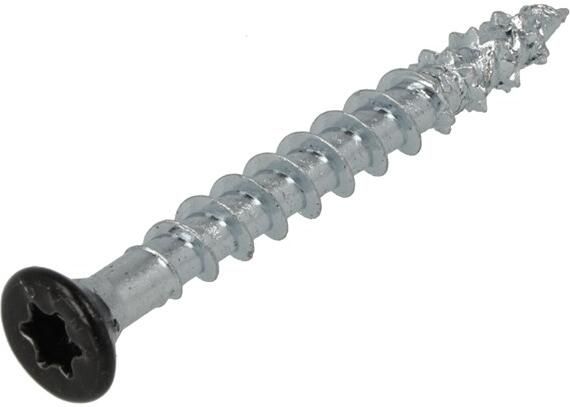 Dynaplus Beslagschroef Verzinkt Platkop Voldraad-7mm Zwarte Kop Torx TX20 4.0X40 | 200 stuks 0285.01.25605