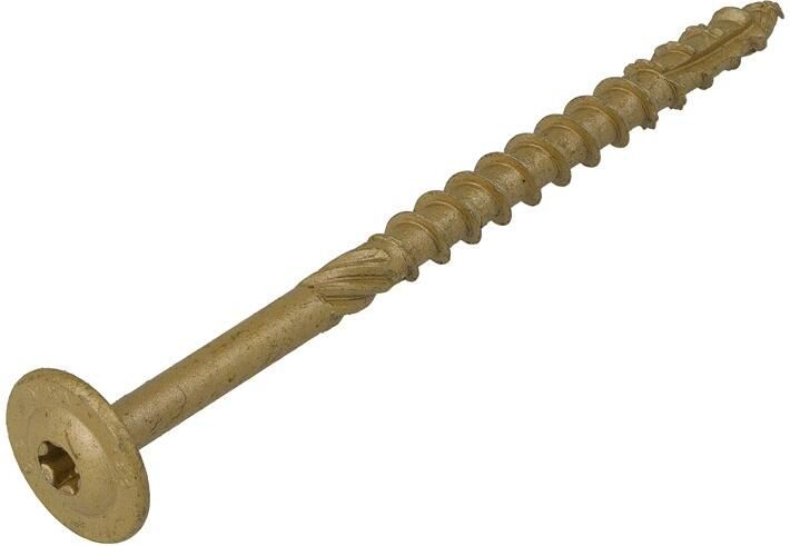 Dynaplus Houtbouwschroef Ar-Bronze Tellerkop deeldraad +Snijpunt Torx TX30 6.0X100 55 | 50 stuks 0286.08.50601 - Foto 2
