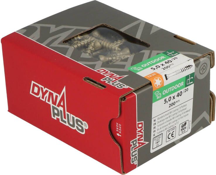 Dynaplus Vlonderschroef Xtreme Ar-Bronze Pk-60° +Snijpunt Torx TX25 5.0X50 25 | 1250 stuks 0289.13.41901